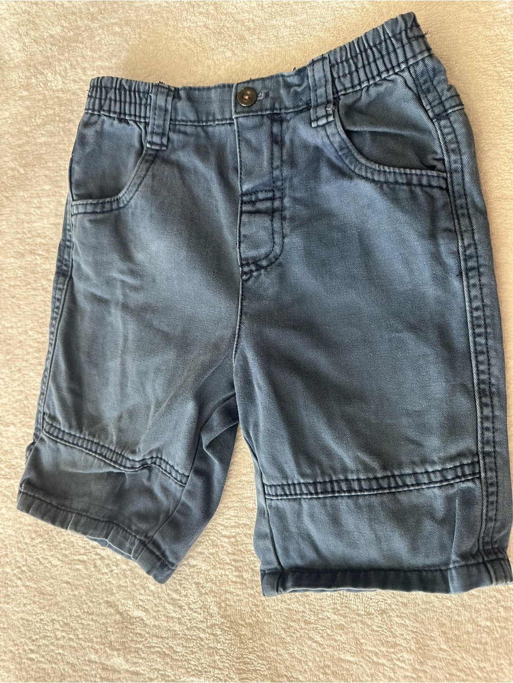 Kids Elastic-Waist Blue Cargo Shorts